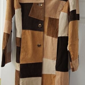 Patchwork Suede Women's Coat